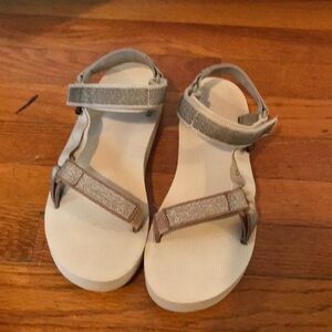 Teva metallic neutral sandals from free people karina midform